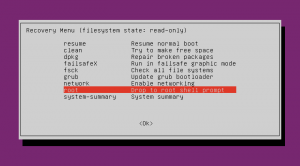 Ubuntu 12.04 Reovery Menu